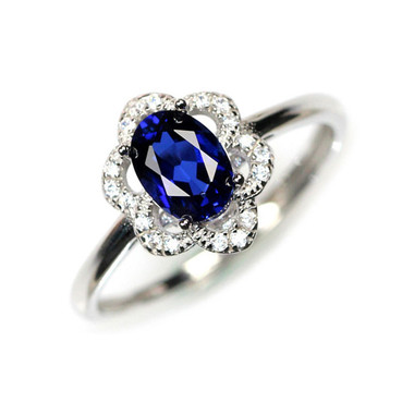 TANZANITE STERLING SILVER RING - SUNFLOWER